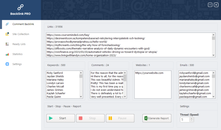 Backlink PRO - Unlimited Comment Backlinks